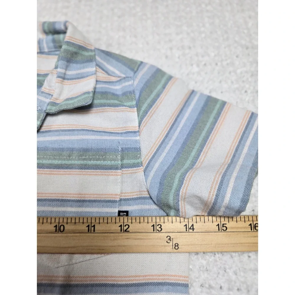 Boys‎ 6 Striped Short Sleeve Linen Blend Button Up Shirt Resortwear Nautical